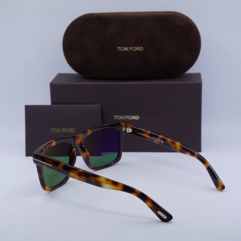 Final Price! Tom Ford Buckley-02 FT0906 53N Havana/Green Sunglasses - Picture 5 of 10